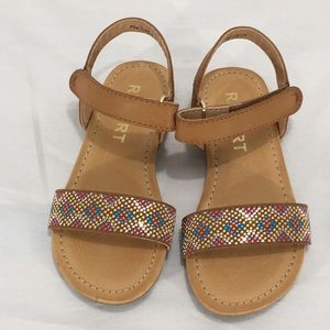 Report Cornish Beaded Sandals Tan, Pink Toddler 12